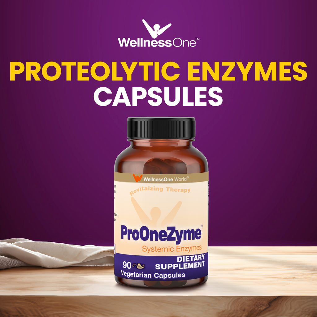 ProOneZyme Proteolytic Systemic Enzymes with Nattokinase and Seaprose - 90 Capsules - Dietary Supplement
