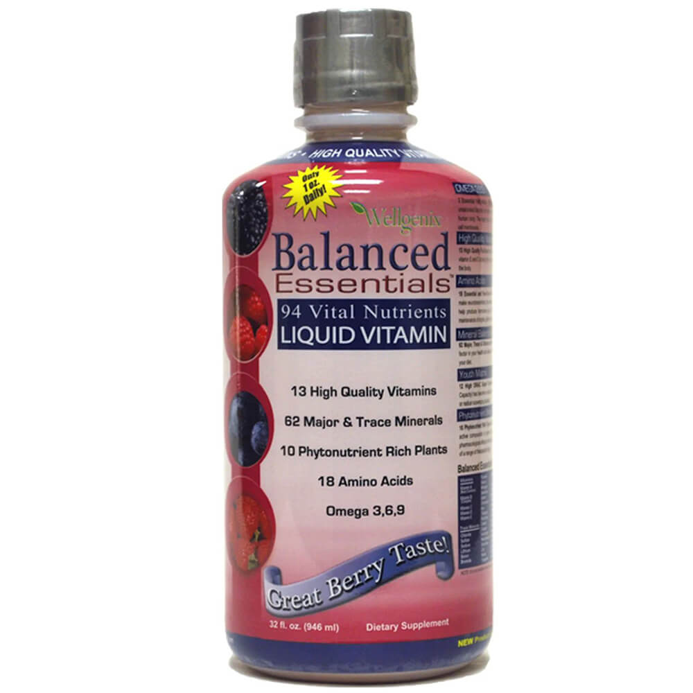 Balanced Essentials Liquid Daily Vitamins - 94 Vital Nutrients - 32oz Bottle