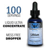 Lithium Drops - Liquid Ionic Mineral Dietary Supplement- 50 ml Bottle (100 Days At 1mg per 10 drop serving)