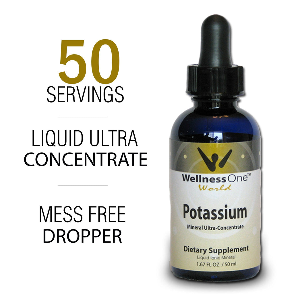 Potassium Drops - Liquid Ionic Mineral Supplement 50ml Bottle (50 Days At 99mg per 10 drops)