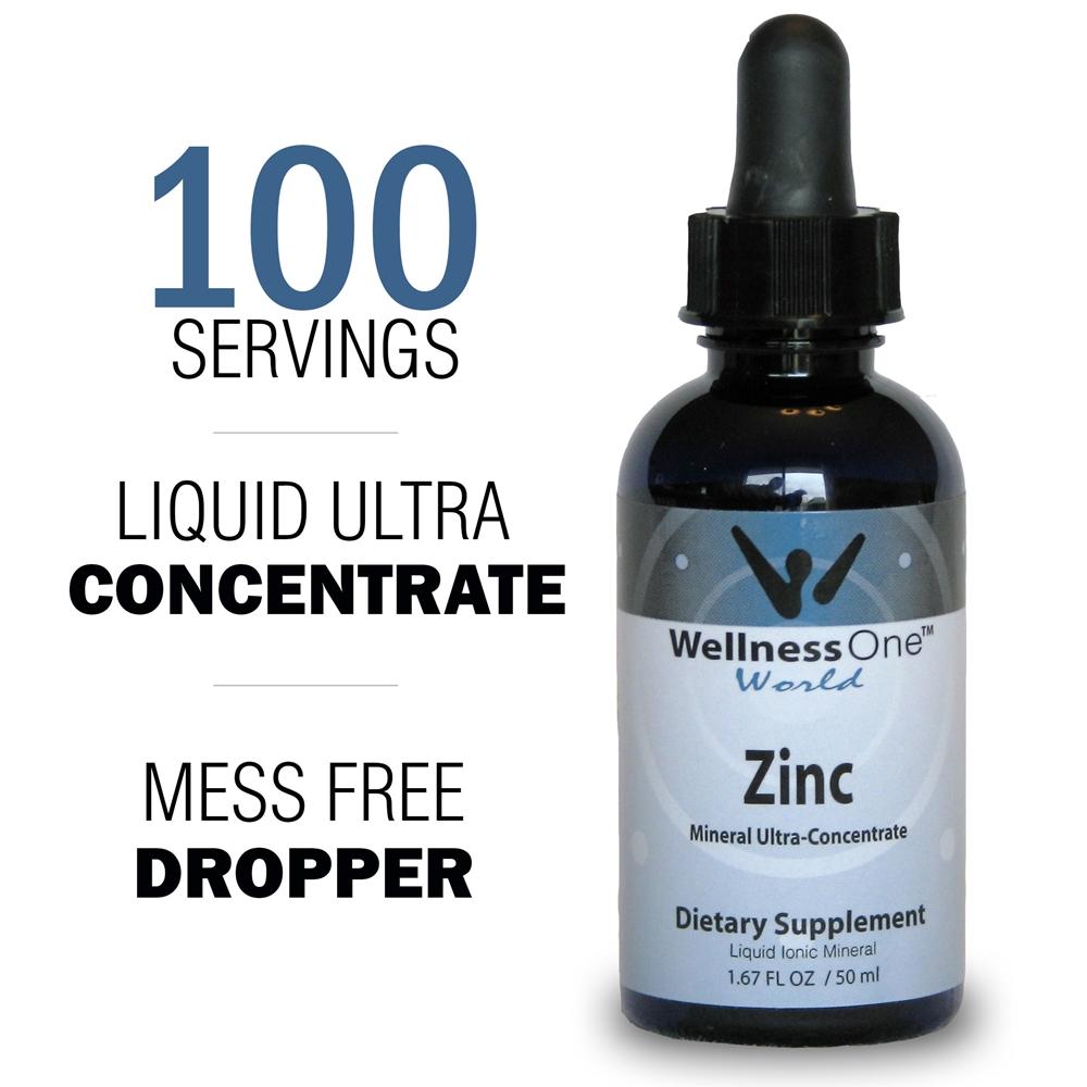 Zinc Drops - Liquid Ionic Mineral Supplement 50 ml Bottle (100 days at 15 mg Per 10 Drop Serving)